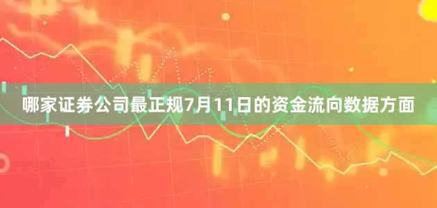 哪家证券公司最正规7月11日的资金流向数据方面